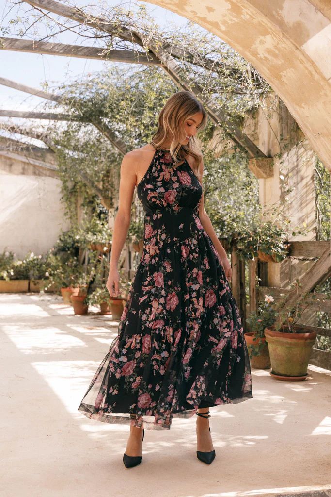 Eden Maxi Dress - Black Floral | Petal & Pup (US)