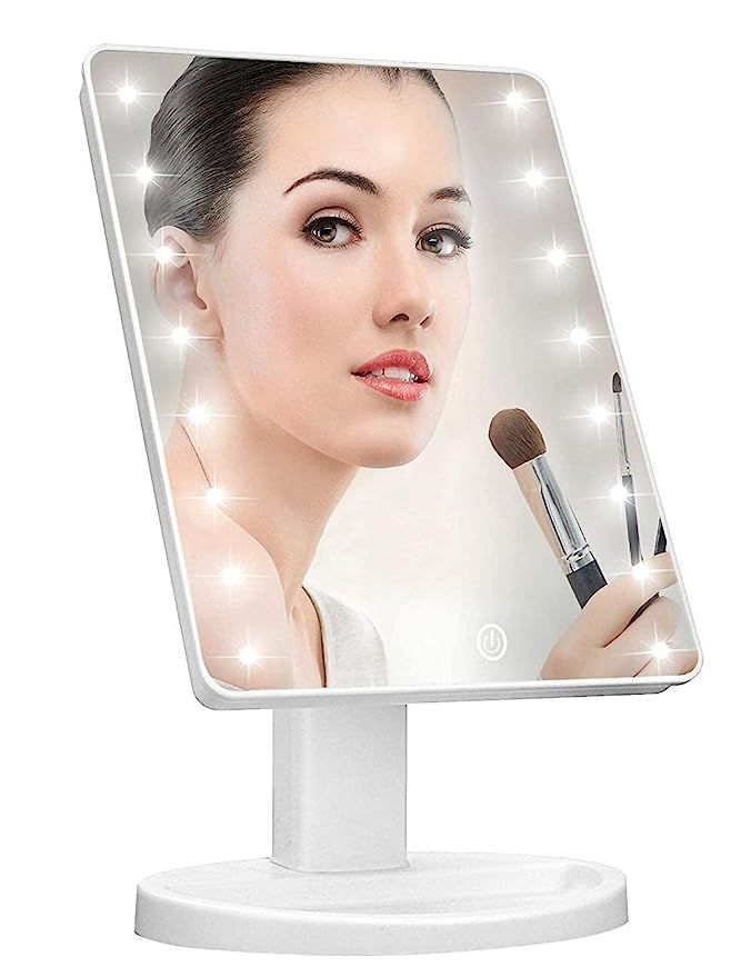 Lighted Vanity Makeup Mirror with 16 Led Lights 180 Degree Free Rotation Touch Screen Adjusted Br... | Amazon (US)