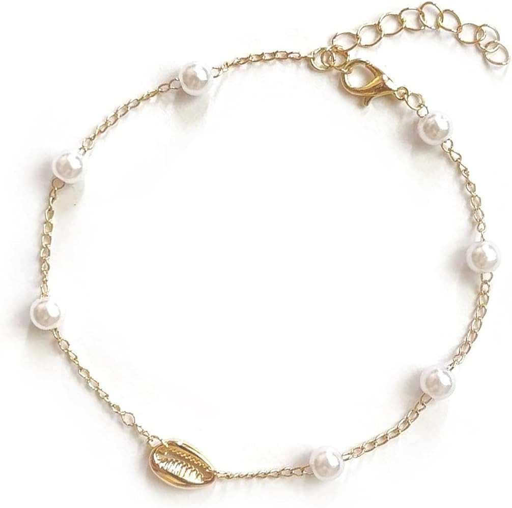 Anklets for Women Ankle Bracelets Trendy Boho Anklets Adjustable Dainty Cute Shell Foot Chain Bea... | Amazon (US)