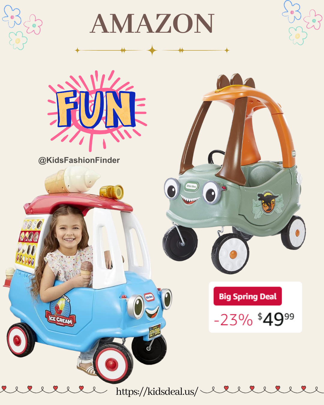 Sweet ride-on fun 🍦🚗✨

Little Tikes Cozy Ice Cream Truck
Such a fun & adorable ride for little ones 💕

Plays music 🎶 + comes with cute accessories
Kid-powered with parent push option 🙌

Perfect for ages 1.5–5 — endless pretend play fun 🍦

#littletikes #rideon #pretendplay #toddlerlife #outdoortoys #momfind 

 

#LTKHome #LTKSaleAlert #LTKKids