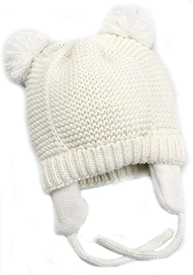 Baby Beanie Earflaps Hat - Infant Toddler Girls Boys Soft Warm Knit Hat Kids Winter Hat with Fleece  | Amazon (US)