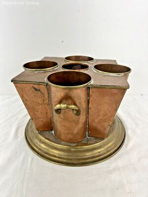 Vintage Art Deco Solid Copper Brass Wine 4 Bottle Ice Chiller Cooler Bucket  | eBay | eBay US