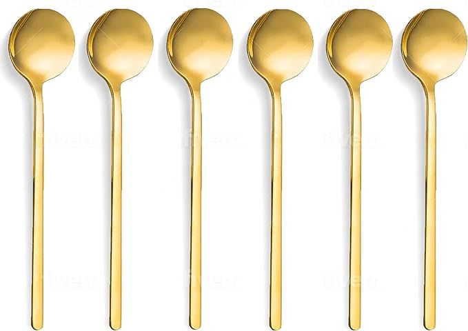 Small Coffee Spoons – 18/10 Stainless Steel Espresso Gold Spoons - 6-pieces Tea Spoons For Hot ... | Amazon (US)