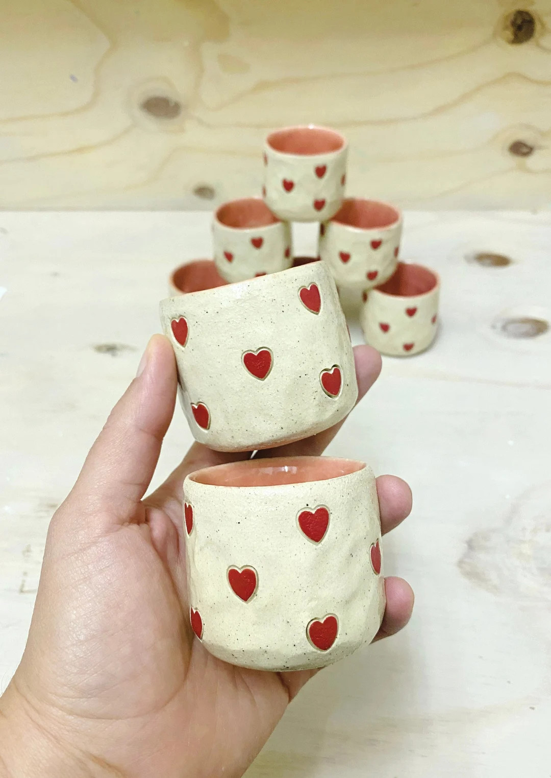 Handmade Espresso Cups - Ceramic Tumblers With Heart Design - 2oz / 3oz - Unique Gift for Foodies... | Etsy (US)