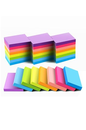 Mini Sticky Notes 1.5x2 Inches, Bright Colors Self-Stick Pads, 24 Pack, 75 Sheets/Pad,1800 Sheets | Amazon (US)