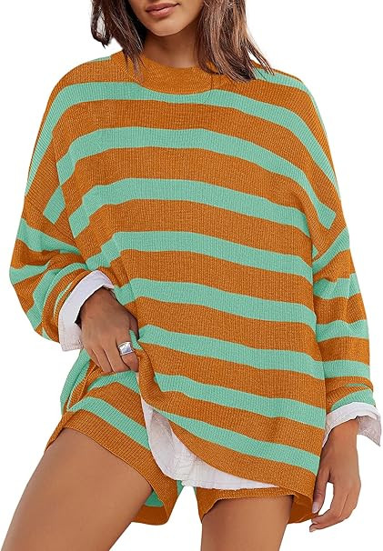 Panadila Womens Striped Sweater Set Oversized Lounge Sets Matching Pajamas Long Sleeve Sweater To... | Amazon (US)