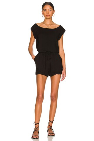 Chaser Heirloom Romper in True Black from Revolve.com | Revolve Clothing (Global)