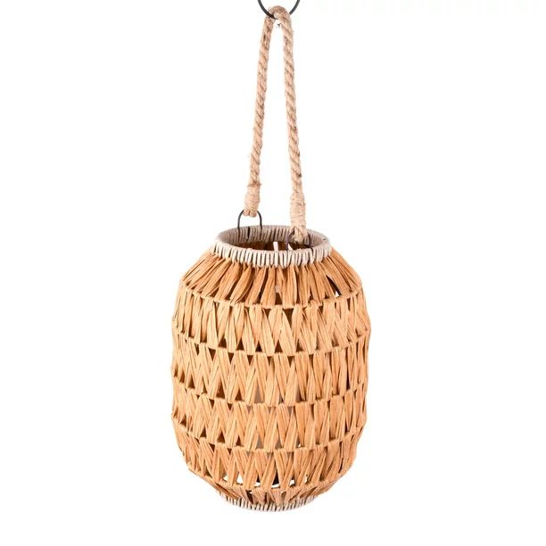 Better Homes & Gardens Decorative Natural Rattan Battery Powered Outdoor Lantern with Removable L... | Walmart (US)