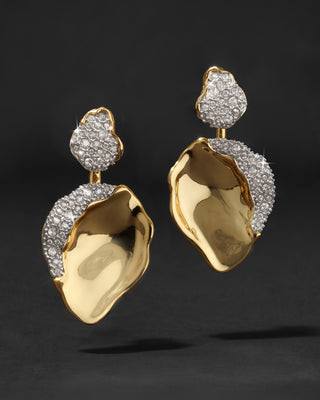 Solanales Crystal Gold Petal Front Back Earring | Alexis Bittar