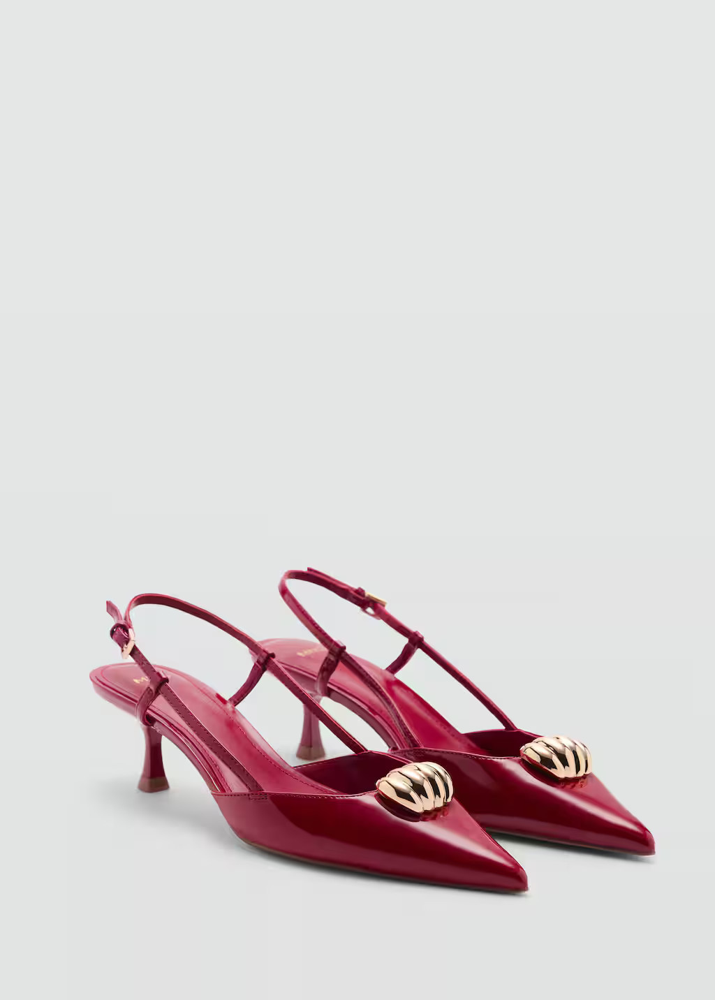 High-heeled shoes with metallic detail red - Women - 6½ - MANGO | Mango (US/MX/AU)