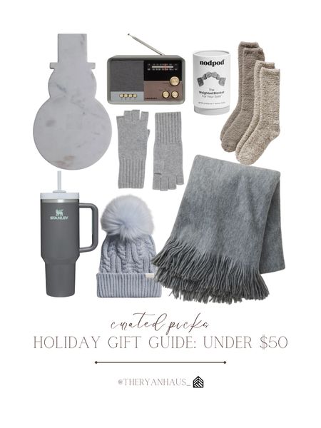 A holiday gift guide under $50! All of these beautiful pieces are perfect for the holiday season—a friend, sister, co-worker, mother, mother in law, etc! Love the cozy feel of these pieces too! 

#LTKfindsunder50 #LTKHoliday #LTKGiftGuide