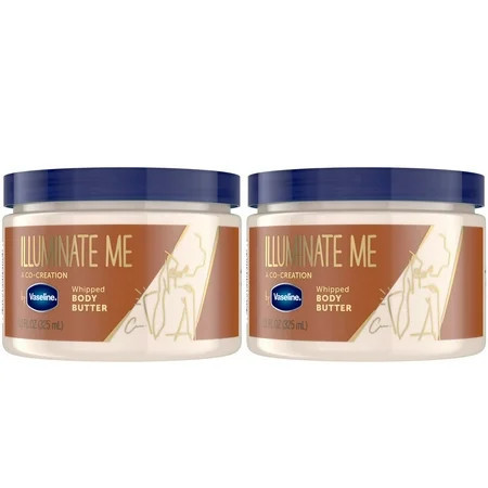 Vaseline Illuminate Me Whipped Body Butter 2-Pack – Lightweight Moisturizer for Luminous, Glowing Skin, 11 Oz Ea | Walmart (US)
