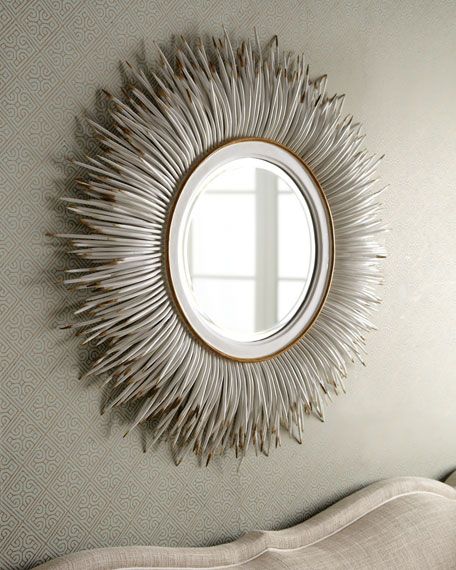 White "Porcupine Quill" Mirror | Horchow