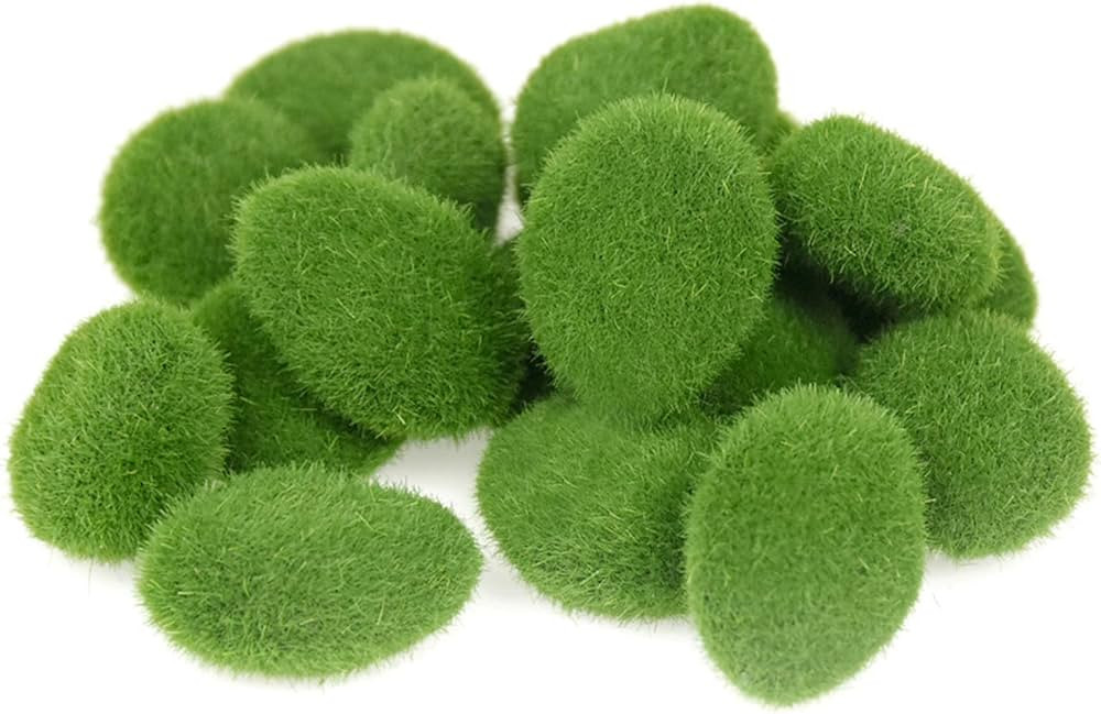 ODDIER 20 Pieces Artificial Moss Rocks, Decorative Faux Green Moss Covered Stones, Green Moss Bal... | Amazon (US)