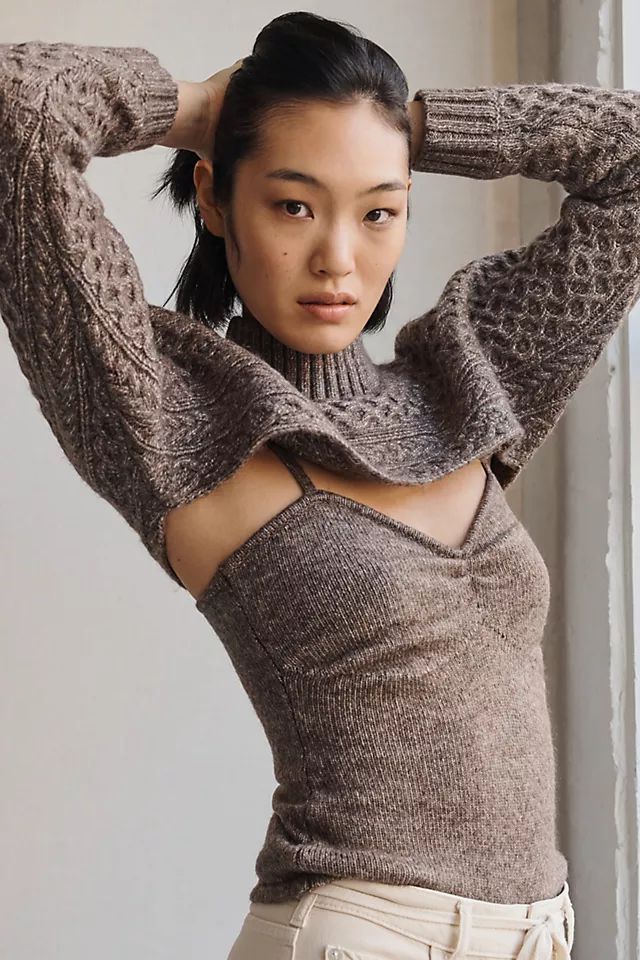 Cable-Knit Sweater Shrug Set | Anthropologie (US)