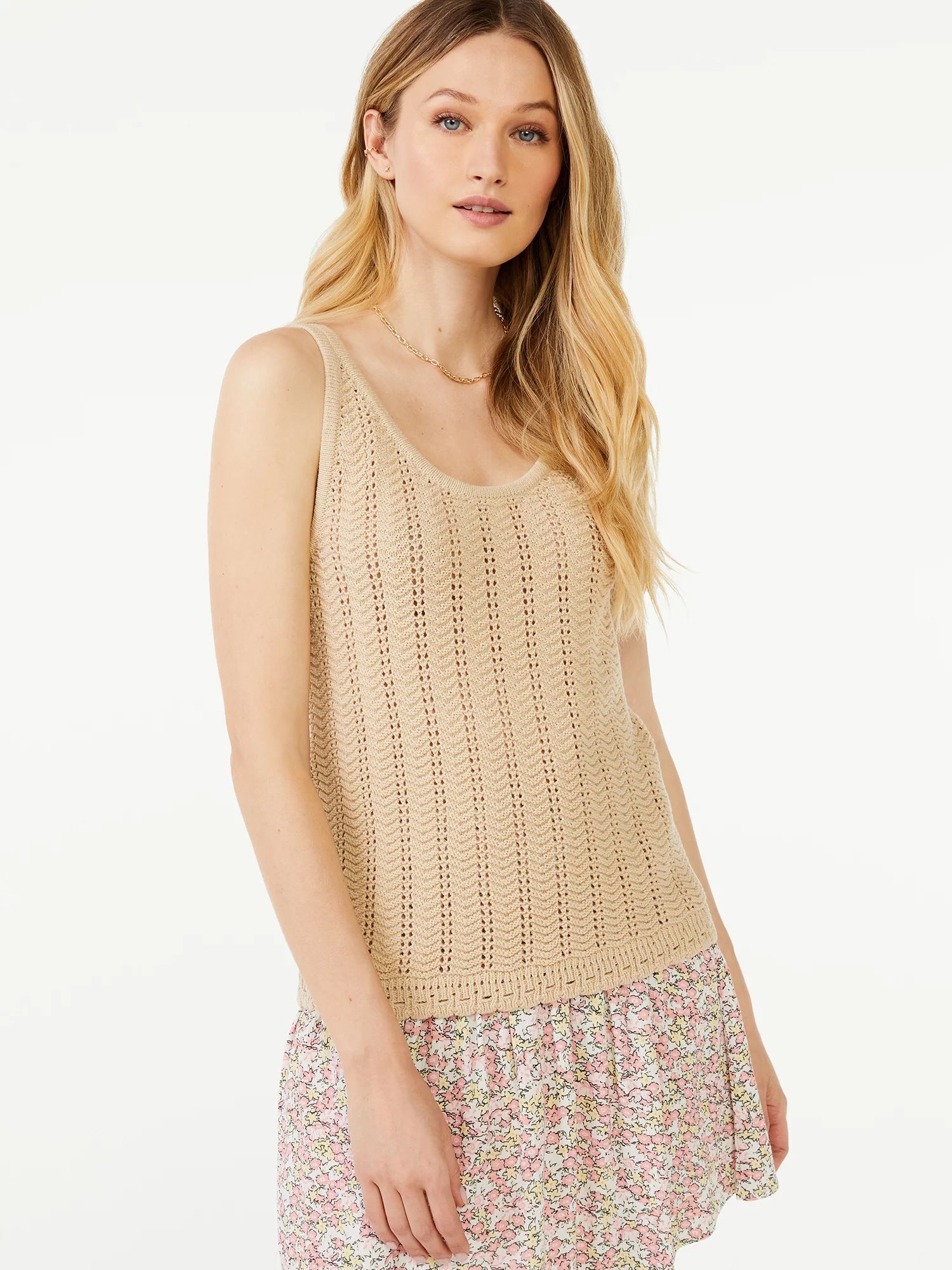 Scoop Women's Sweater Tank Top with Scallop Hem | Walmart (US)