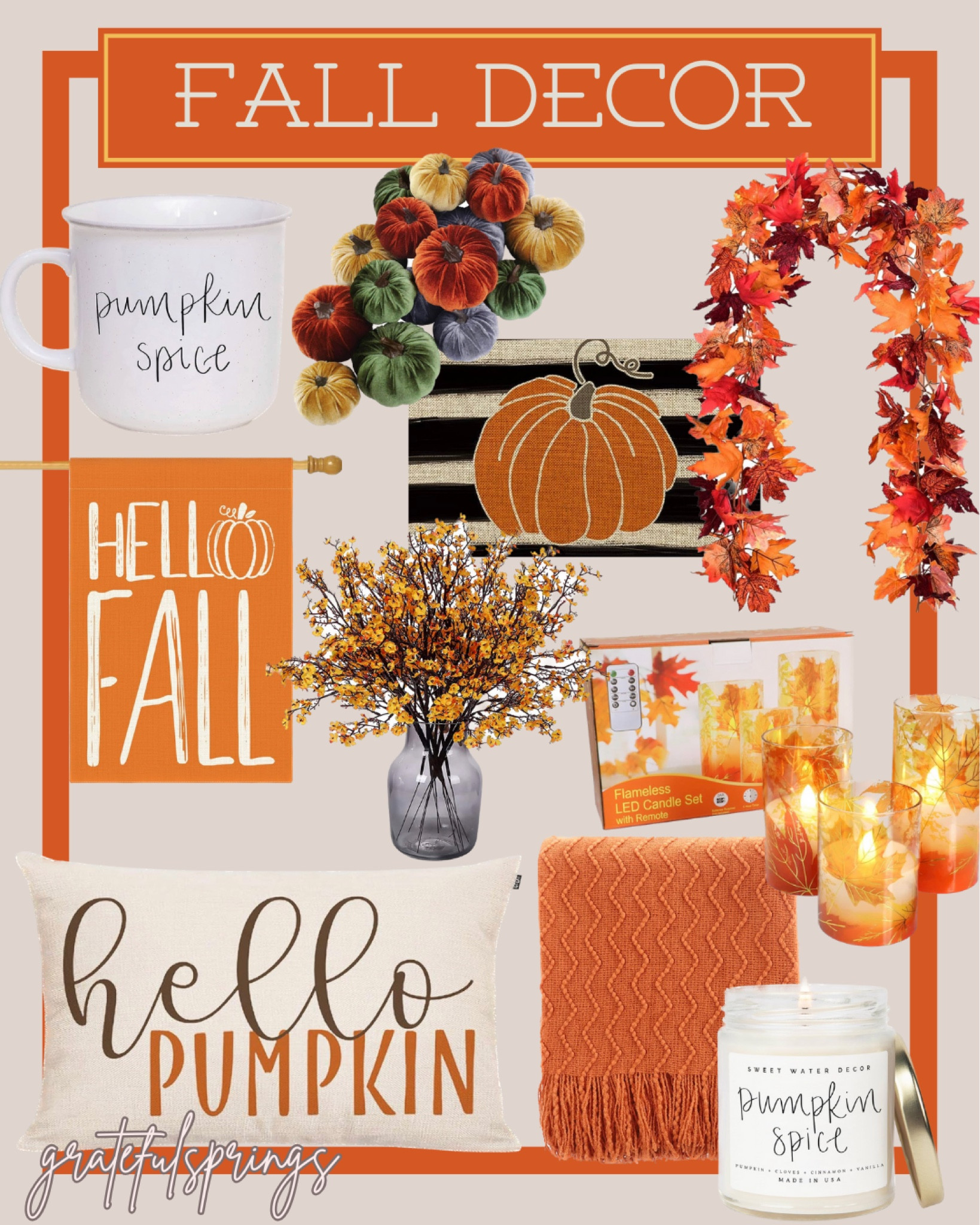 Beautiful fall decor with many items listed at sale price for a limited time! These items are going so fast so don’t hesitate if you see something you love! 

#falldecor #fall #autumn #decor  #psl #coffee #coffeecup #blanket #candles #leaves 

#LTKHalloween #LTKSeasonal #LTKhome