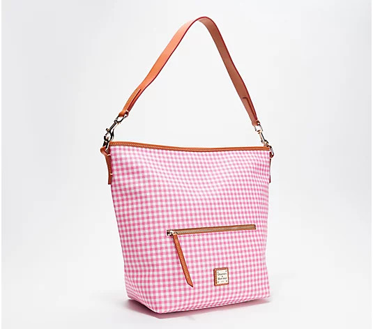 Dooney & Bourke Coated Cotton Gingham Hobo - QVC.com | QVC