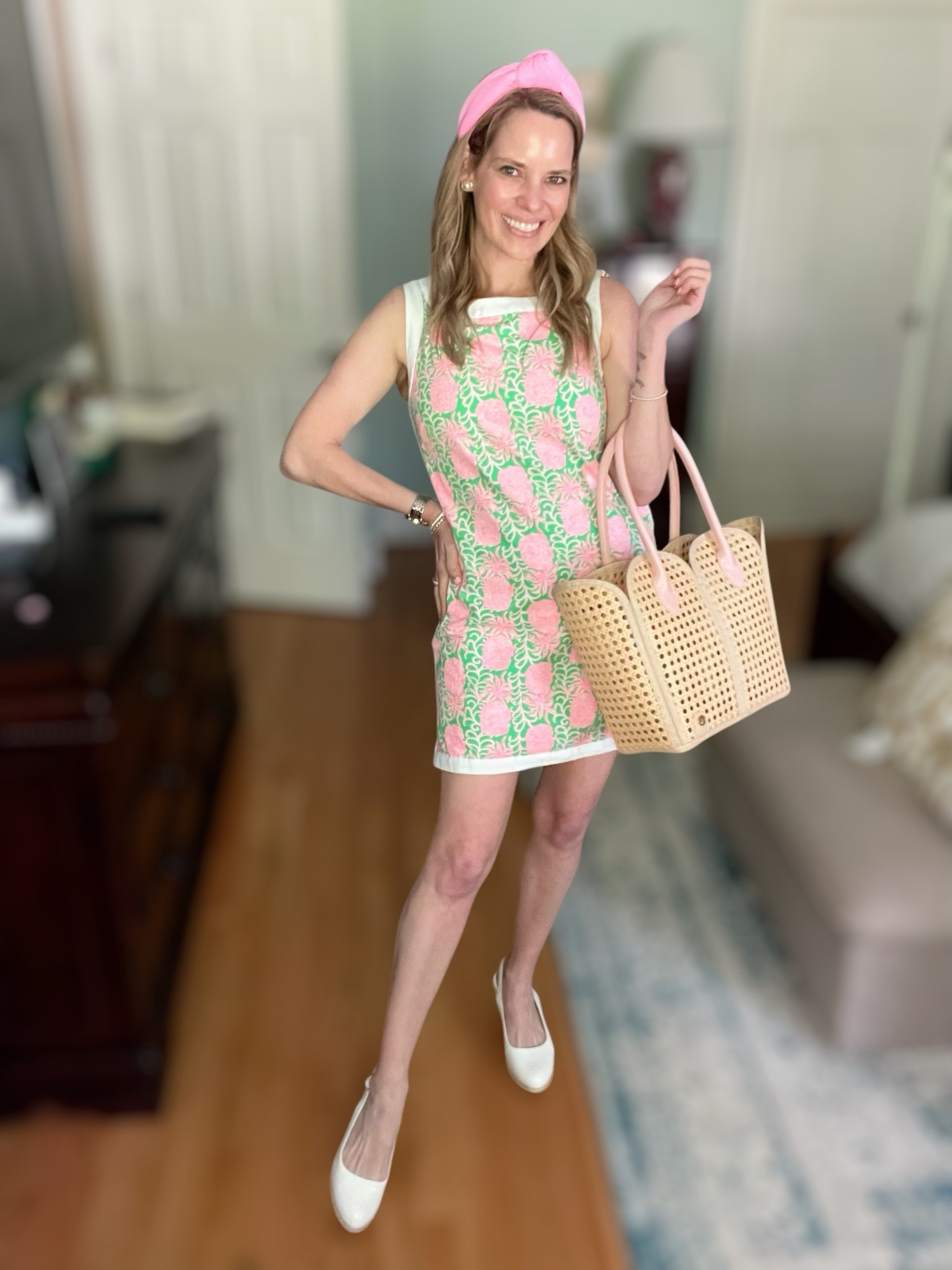 ASHLEYBA for 10% off Melinda Maria jewelry + free 1” diamondette hoops with $115 purchase through 4/15! ✨💎

Say hello to sunshine style with the Lilly Pulitzer Eleanora Shift Romper 🌸 This best-selling piece gives you the elevated look of a classic shift dress with the comfort and ease of a romper—yes, it has hidden shorts underneath!

The bright pink and green floral print screams vacay vibes 🌴, while the structured neckline and tailored fit give it that timeless Lilly charm. I paired it with white flats, a scalloped woven tote 👜, and a pink knotted headband for a playful preppy twist!

This is the perfect outfit for brunch, resort dinners, or strolling beachside with your girls!


Lilly Pulitzer Eleanora 🌸, pink and green floral romper 🌿, shift dress with shorts, resort outfit idea ✈️, preppy vacation style 💗, classic Lilly look, comfy summer romper, spring travel outfits, beach dinner outfit

#LillyPulitzer #PreppyStyle #LTKSpring #RomperStyle #ShiftDressRomper #ResortWear #LillyEleanora #LTKVacation #SpringStyle #BeachOutfit

#LTKOver40 #LTKFindsUnder50 #LTKFindsUnder100