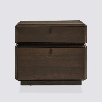 A Chinese Style Solid Wood Ash Wood Storage Bedside Table | Wayfair North America