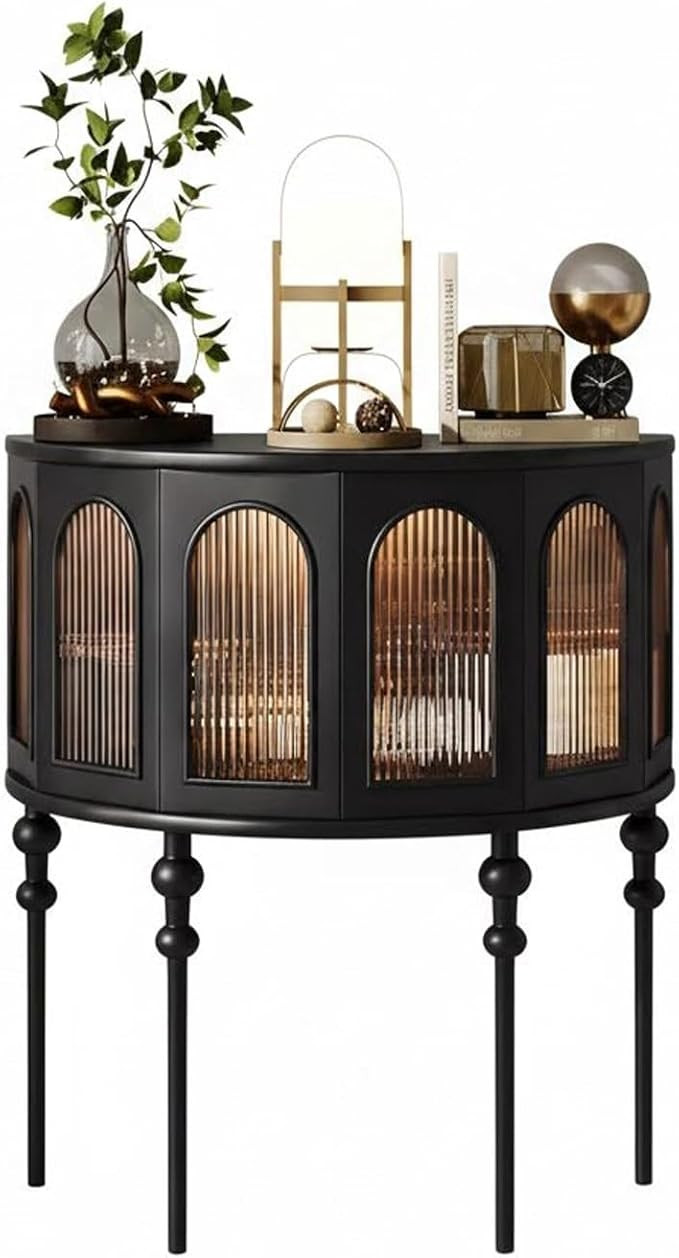 Hallway Table with Storage, Semi-Circle Modern Accent Table, Console Table Home Decor for Living ... | Amazon (US)