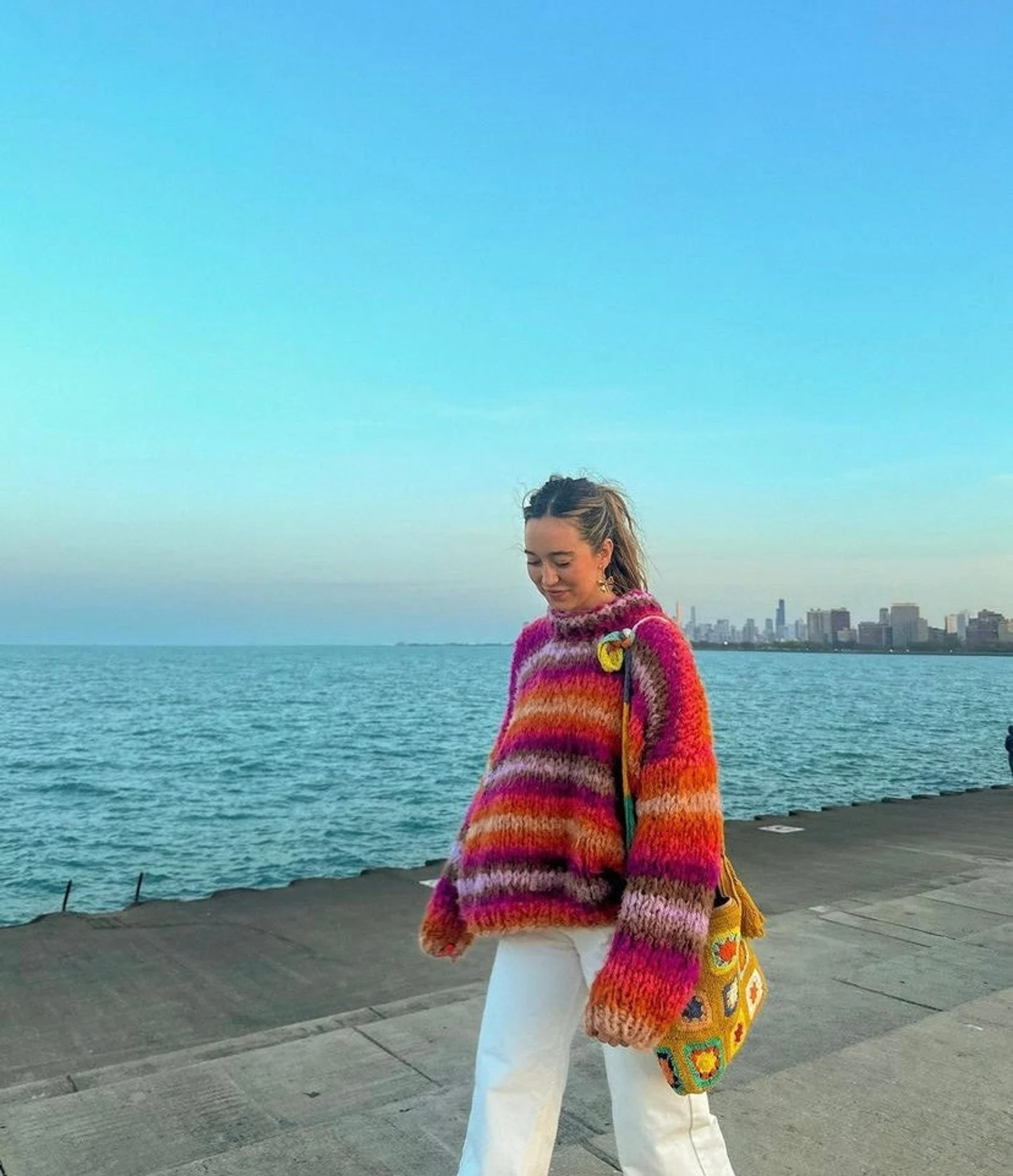 Orange Striped Rainbow Jumper Chunky Orange Colourful - Etsy | Etsy (US)