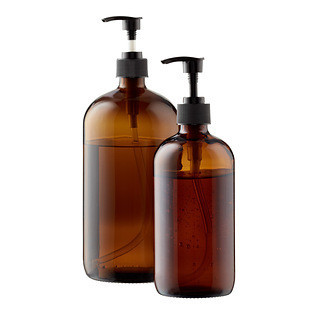 Murchison-Hume® 32 oz. Glass Pump Bottle Amber | The Container Store