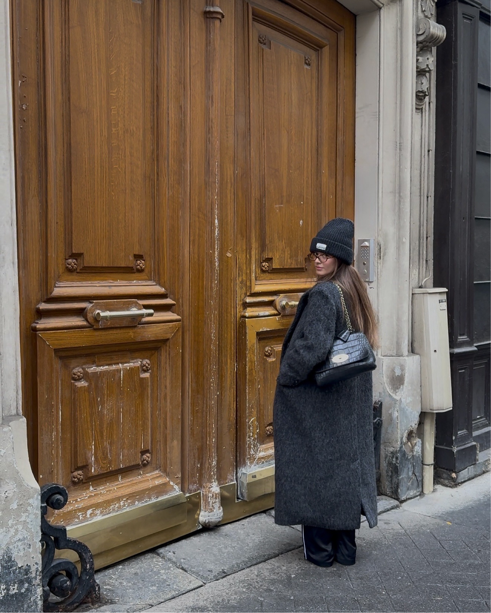 Long grey coat / grey beanie / winter coat / mulberry / Ganni / Miu Miu glasses / 

#LTKautumn #LTKstyletip #LTKwinter