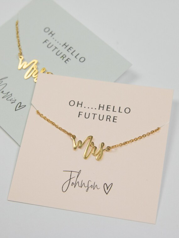 Future Mrs Necklace - MRS Silver Gold Rose Gold Plated Necklace CUSTOM Name Boxed Jewelry - Neckl... | Etsy (US)
