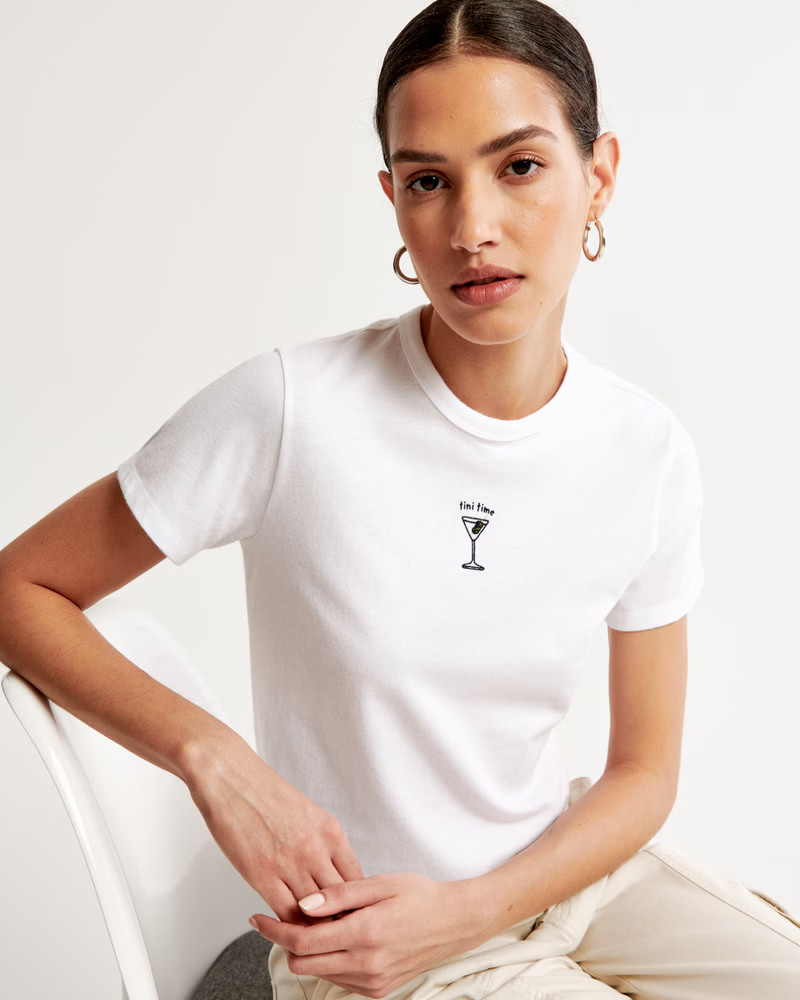 Women's Short-Sleeve Martini Graphic Skimming Tee | Women's | Abercrombie.com | Abercrombie & Fitch (US)