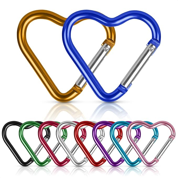 Key Chain Heart Caribiniers - Glove Clips for Work Carabiner for Backpack Duty Belt Key Holder He... | Amazon (US)