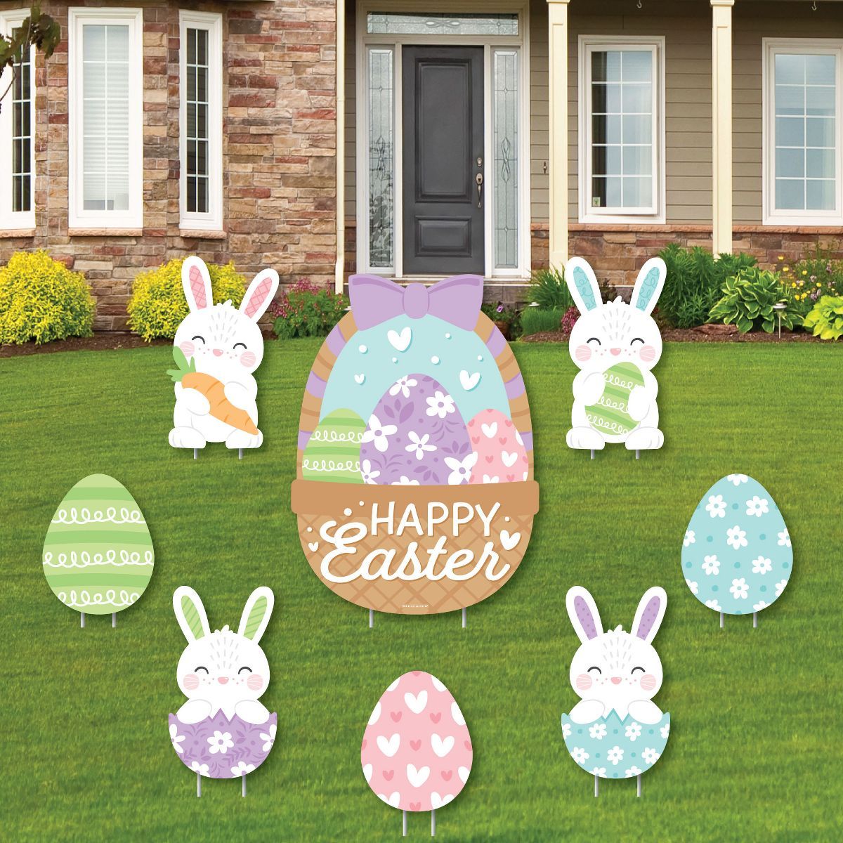 Big Dot of Happiness Spring Easter Bunny - Yard Sign and Outdoor Lawn Decorations - Happy Easter ... | Target