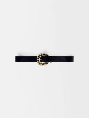 Black leather belt | Maje US