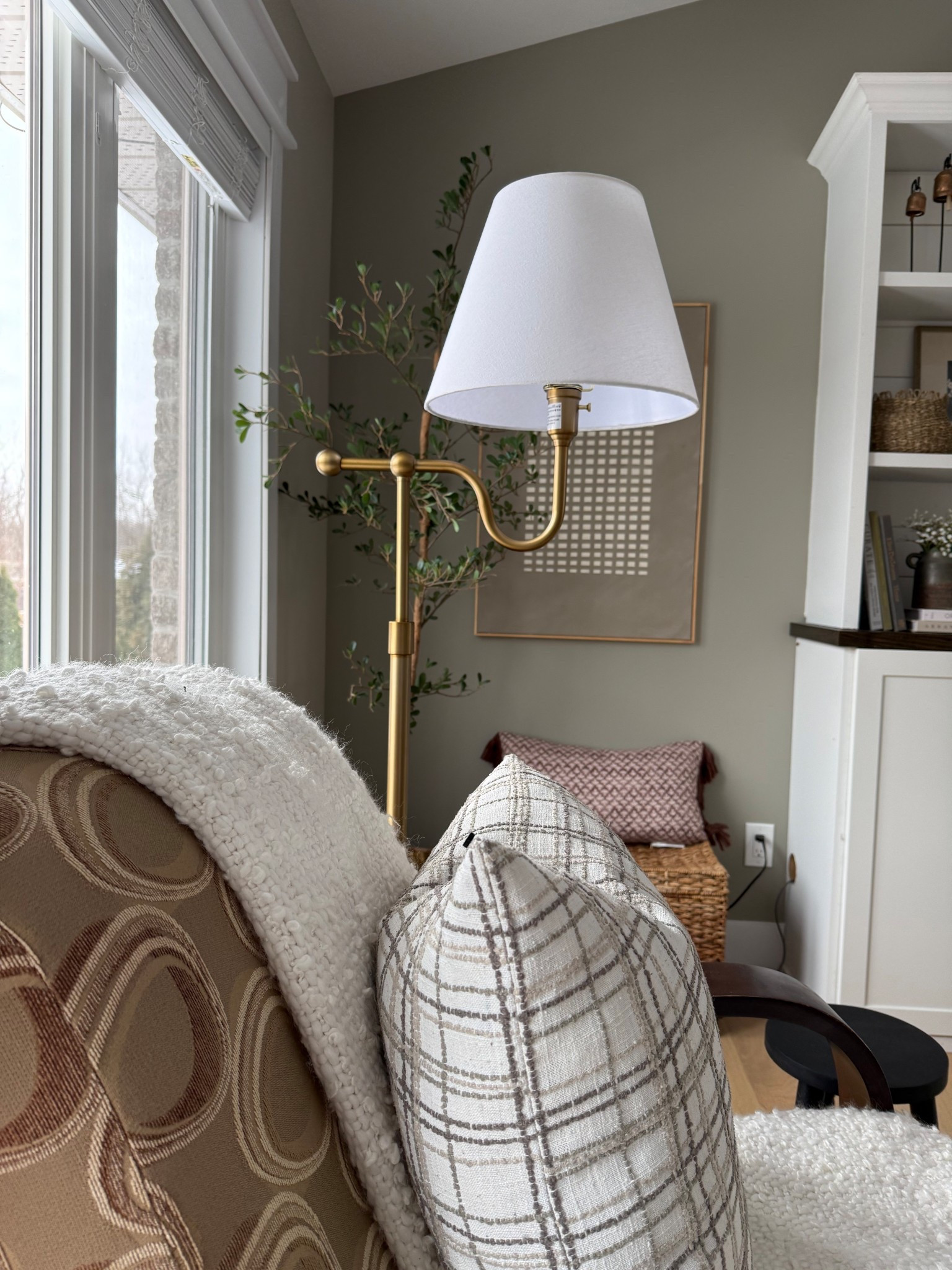Beautiful brass swing arm living room floor lamp!

#LTKHome