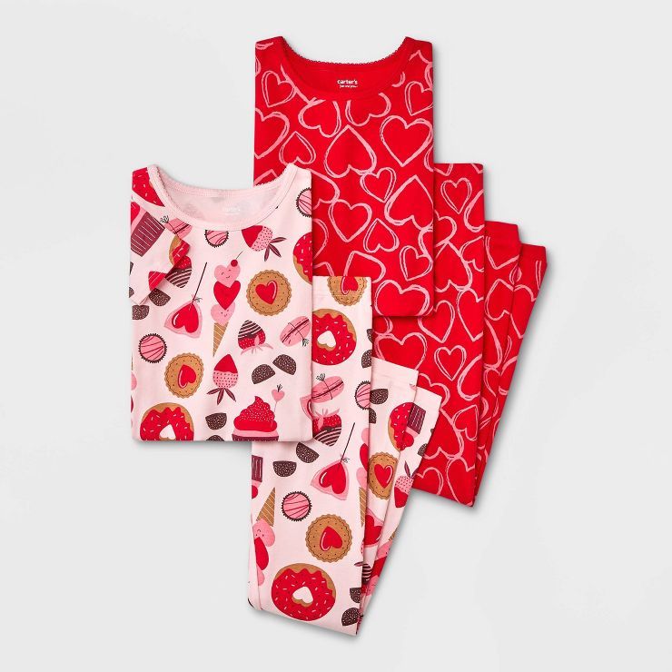 Carter's Just One You® Girls' 4pk Valentine's Day Pajama Set - Red/Pink | Target