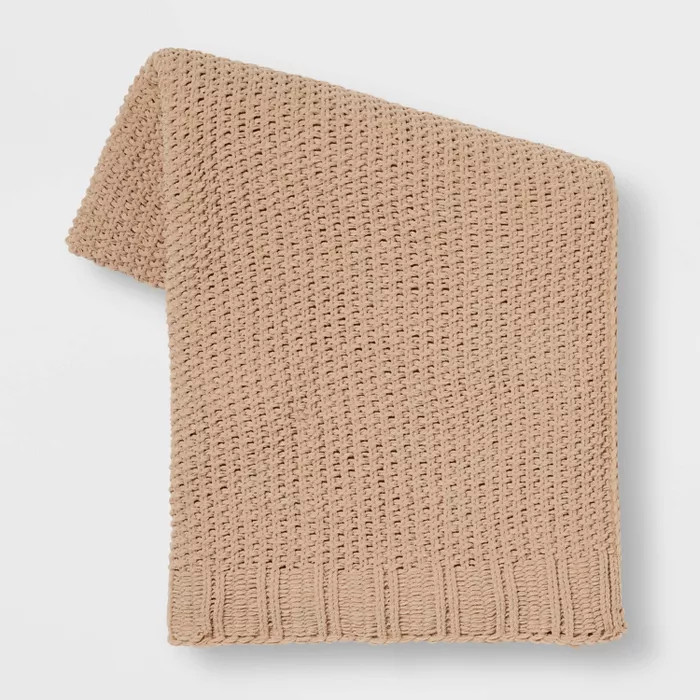 Solid Chenille Knit Throw Blanket Berry - Threshold™ | Target