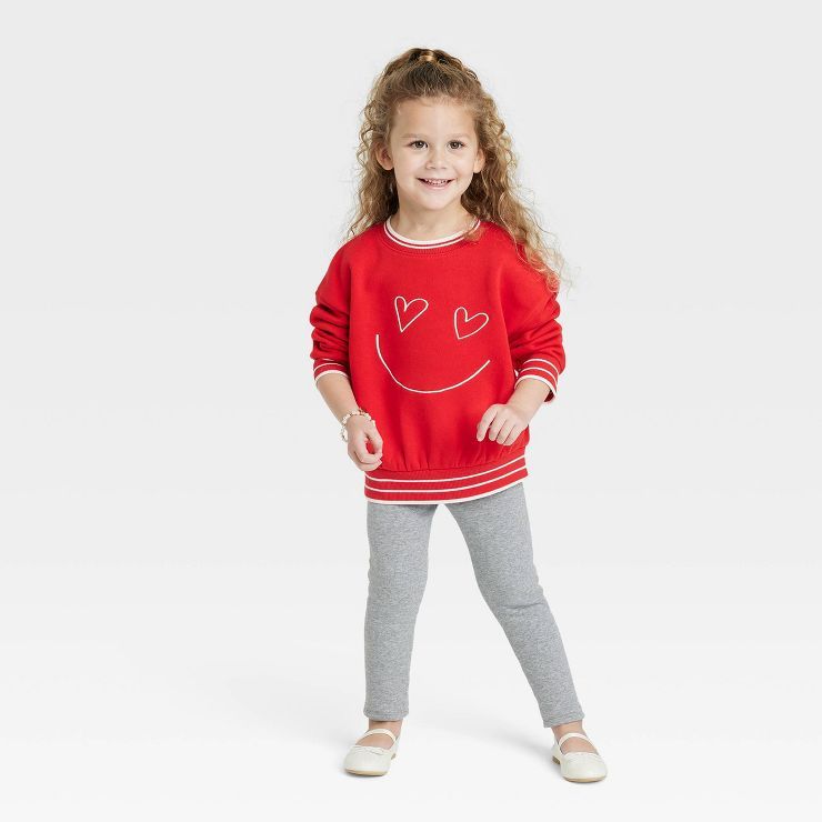 Toddler Heart Pullover - Cat & Jack™ Red | Target