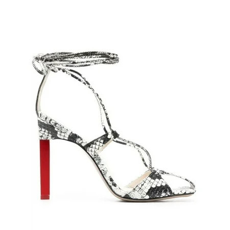 The Attico Adele Snakeskin-Print Sandals In Black And White Leather Multicolor (Women s) | Walmart (US)