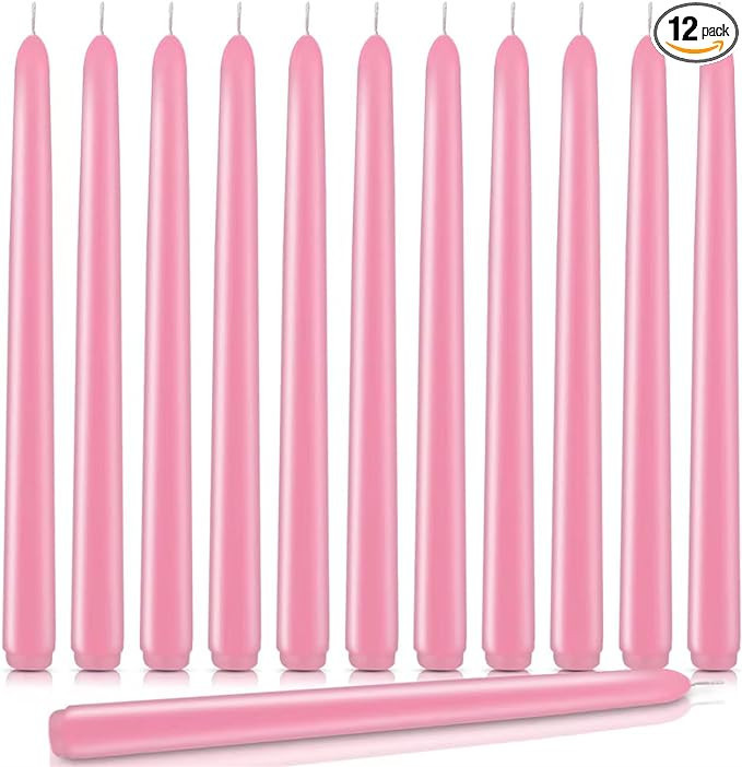 Amykite 12Pack Taper Candles - 10" Tall, Premium Unscented Dinner Candles, Burning 8 Hours, for H... | Amazon (US)
