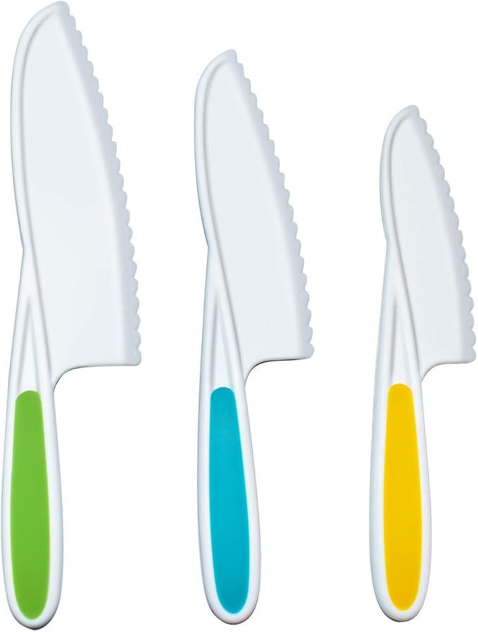 kids safe plastic nylon knife,3-Piece kid friendly knives | Amazon (US)