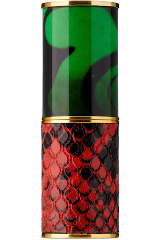 Green & Red Malachite Snake Refillable Lipstick Case | SSENSE
