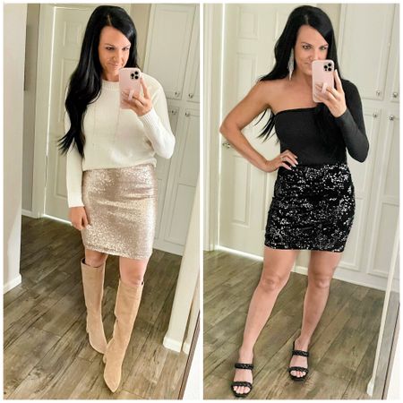NYE LOOKS ✨ (Shared from last year’s 2021 Reel!)

Linking up what I can or some similar options if they’re not available anymore.

• NYE • New Year’s Eve Outfit • New Years Eve • Sequin skirt • Sequins #ltkunder100 • #ltksalealert 

#LTKHoliday #LTKFind #LTKSeasonal