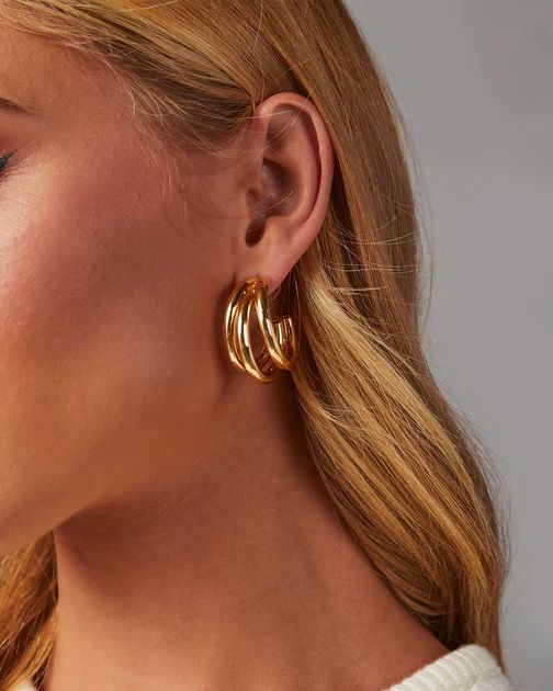 Kendall Triple Hoops - Gold | VICI Collection
