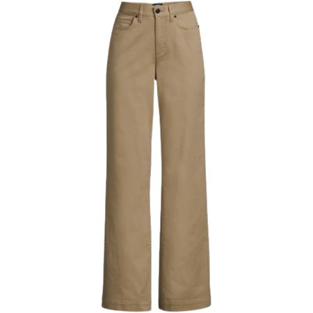 Women's Plus Size High Rise 5 Pocket Wide Leg Chino Pants | Lands' End (US)