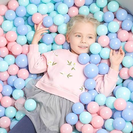 TrendBox 100 Macaron Ball Pit Balls Ocean Ball for Babies Kids Children Soft Plastic Birthday Par... | Amazon (US)