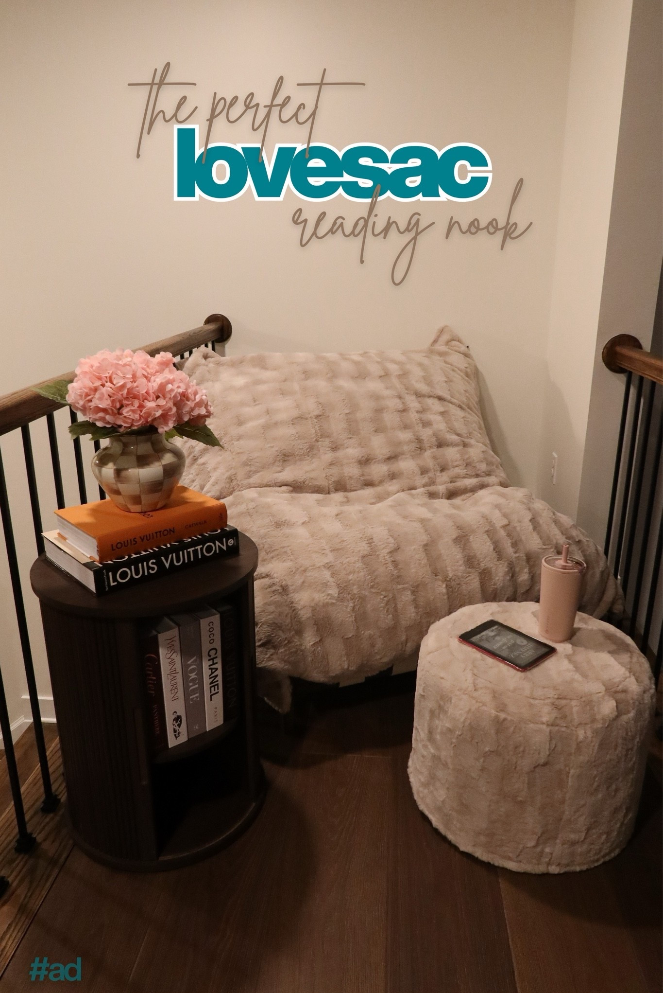 Finally have my perfect reading nook 🥹😍🙌🏼 @lovesac PillowSac was the perfect addition to my home! This is the Original PillowSac Chair in Taupe Llama Phur with the matching Squattoman!

#LTKHome