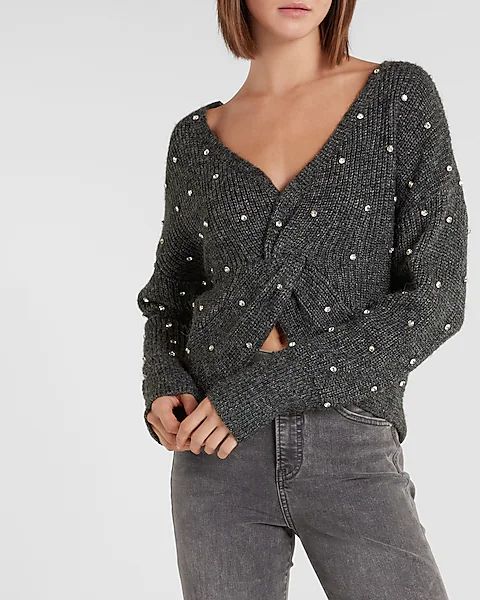 Embellished Twist Sweater | Express