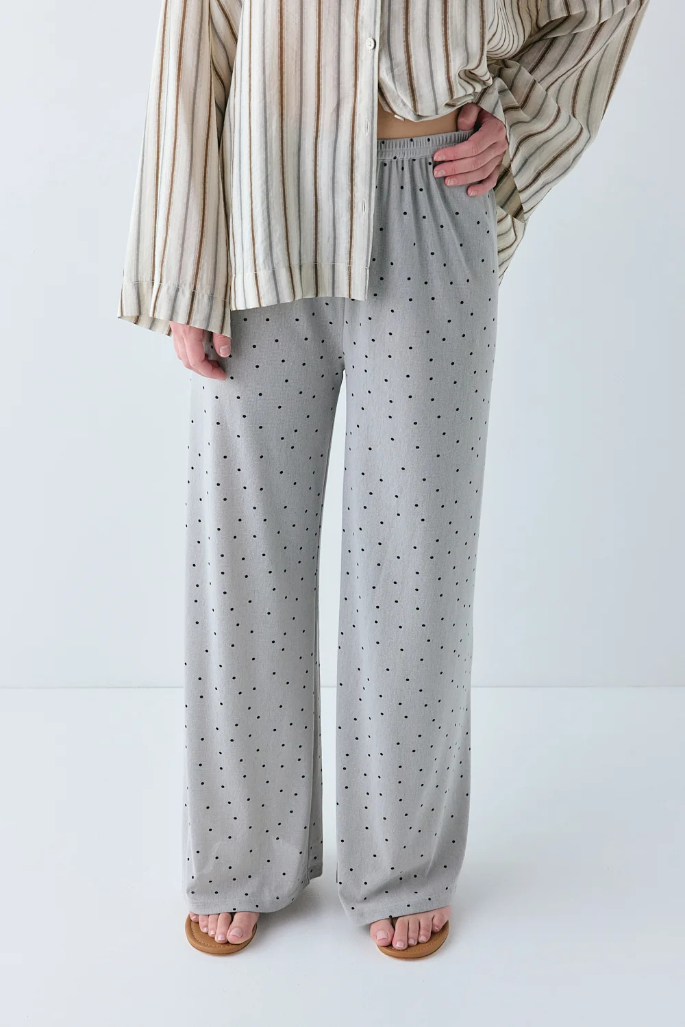 Suki Mesh Pants Grey Polka Dot | VRG Grl