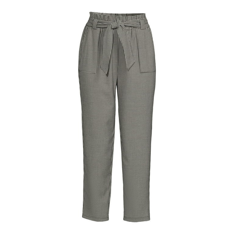 Nine.Eight Women’s Cropped Paper Bag Waist Pants | Walmart (US)