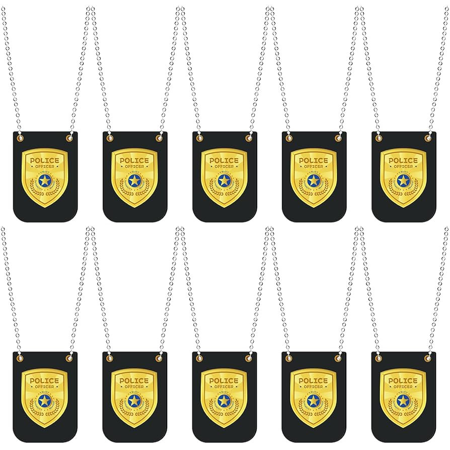 12 Pcs Pretend Play Police Officer Badges Detective Sheriff Cop Fbi Fake Badge Prop with Chain Po... | Amazon (US)